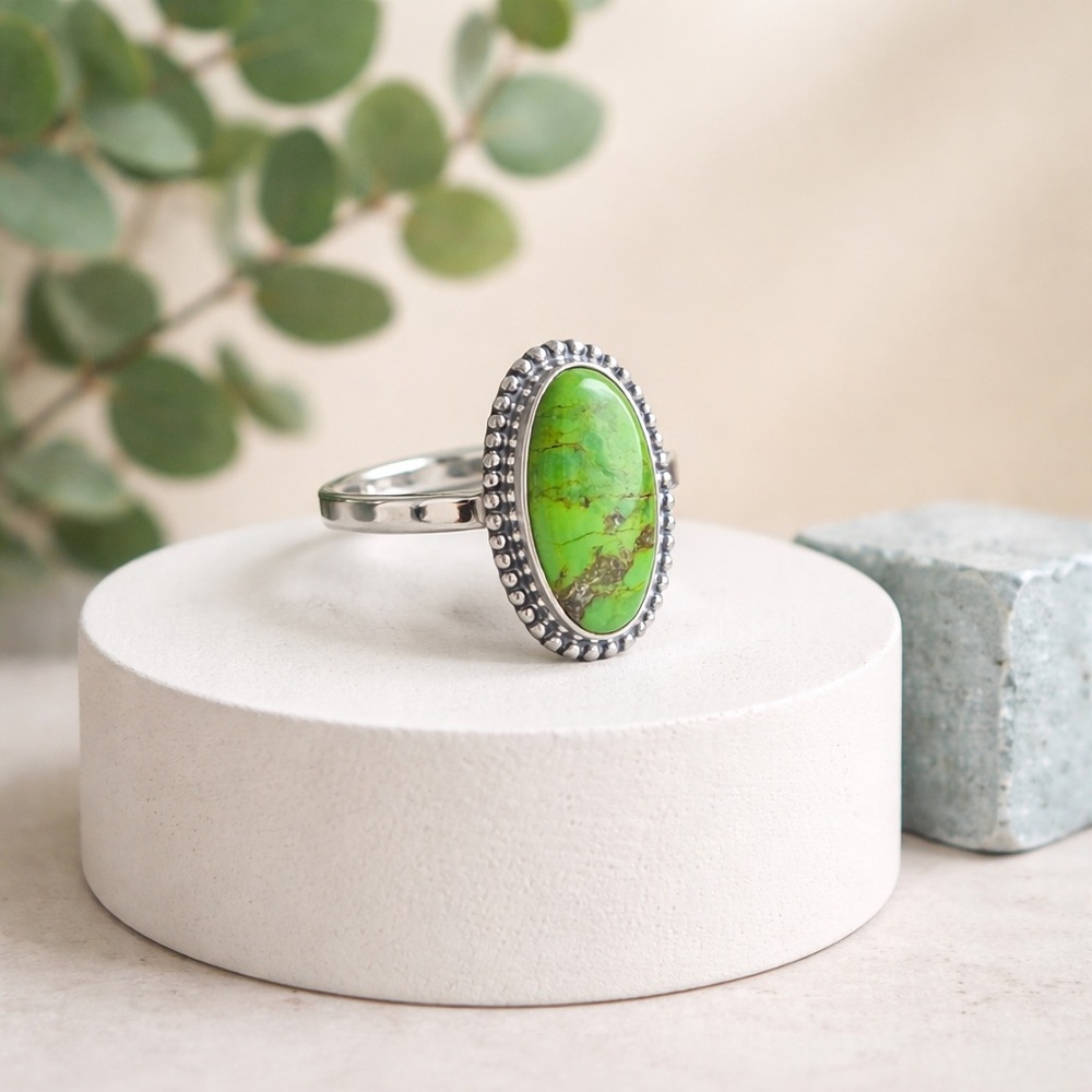 Green Copper Turquoise Ring - Picture 11 of 13